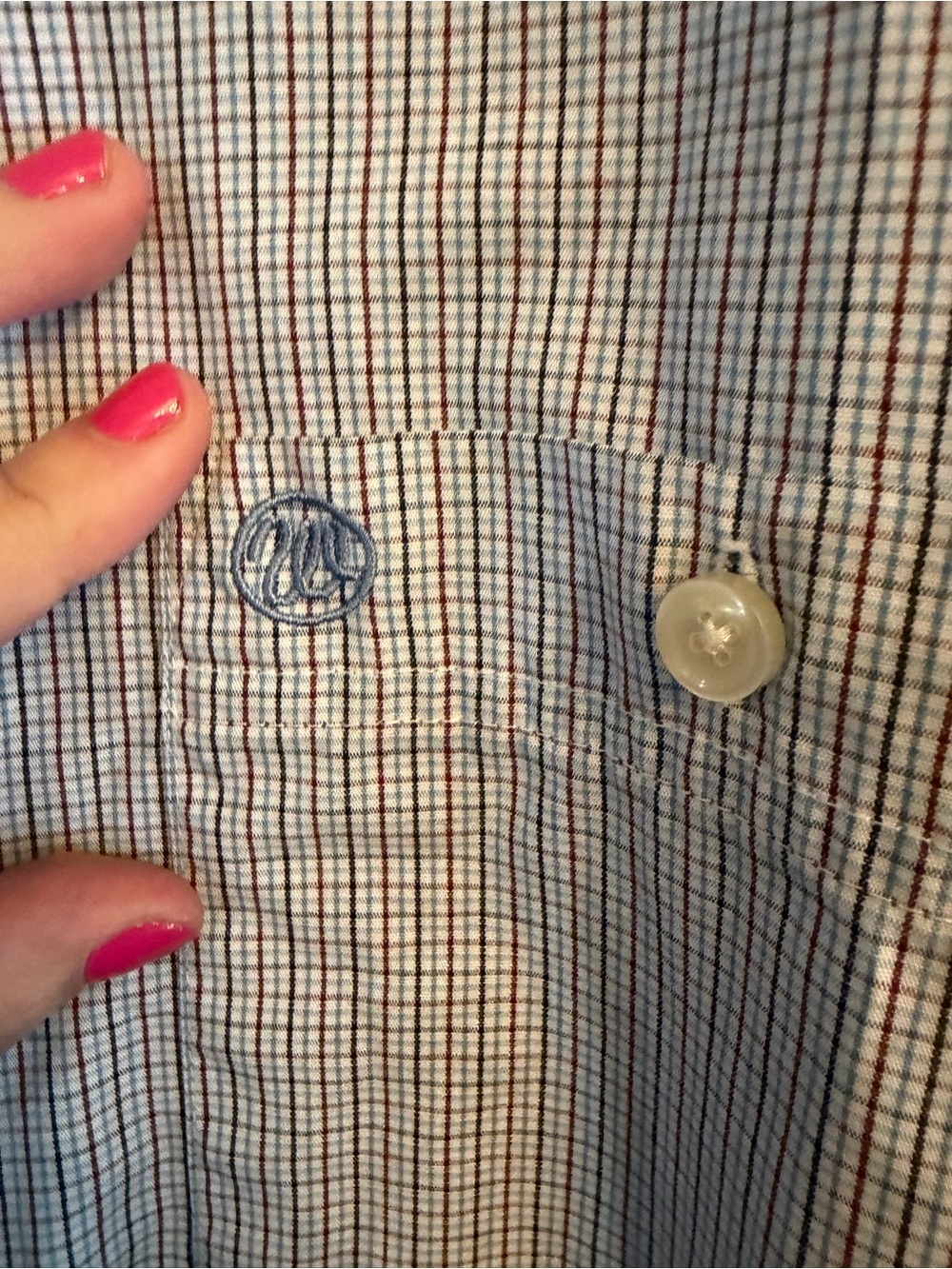 NWOT Men’s Wrangler Red White & Blue Checks Long Sleeve Button Down Size 3XL - Picture 3 of 7